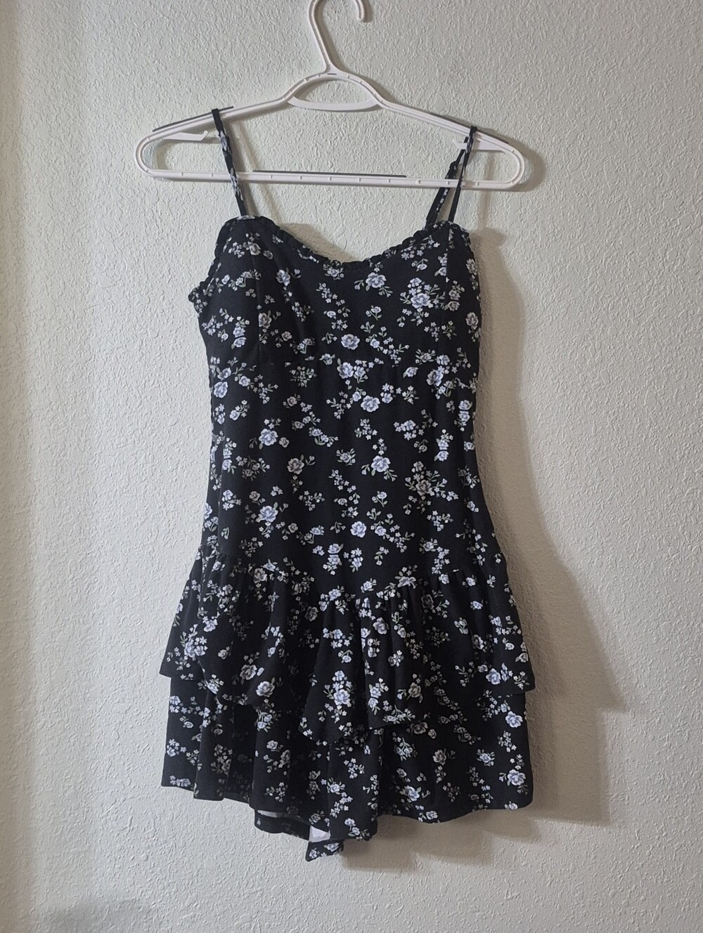 No Boundaries Black Floral Ruffled Mini Dress